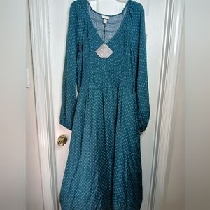 Ava & Viv Teal Long Sleeve Dress